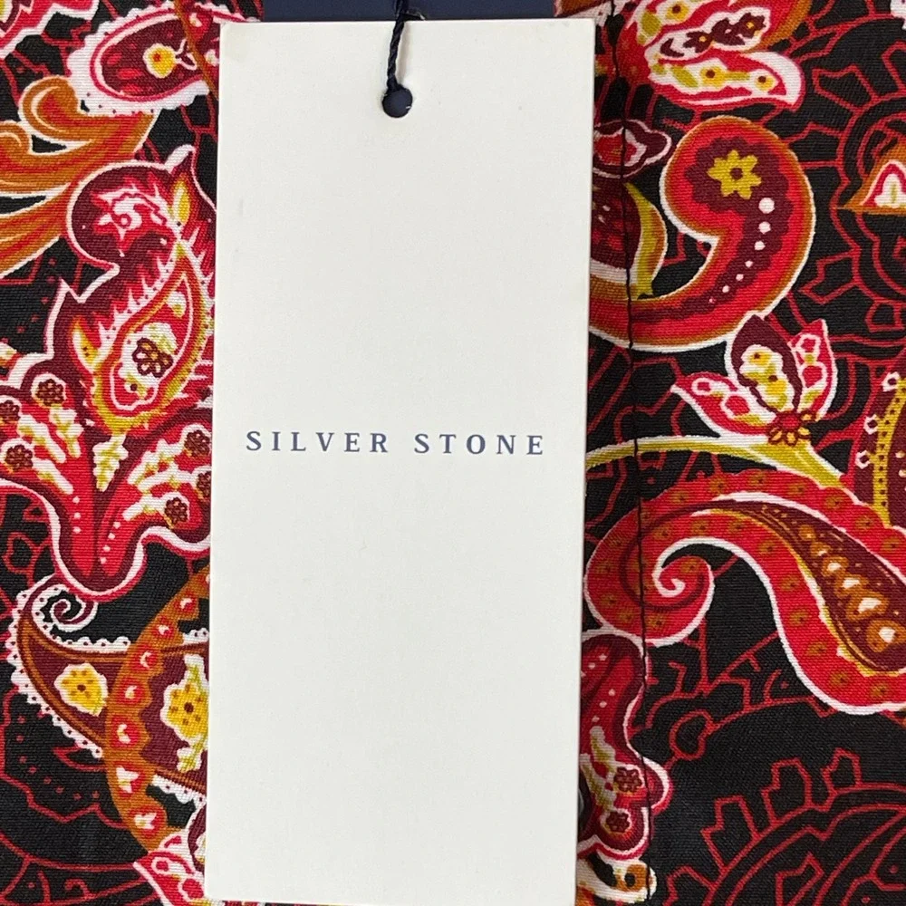 SILVER STONE Collection Modern Fit Men's Long Sleeve Button Down Shirt L Paisley